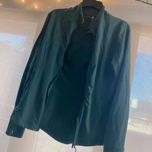 90 Degree Dark Forest Green/Turquoise Gym Jacket